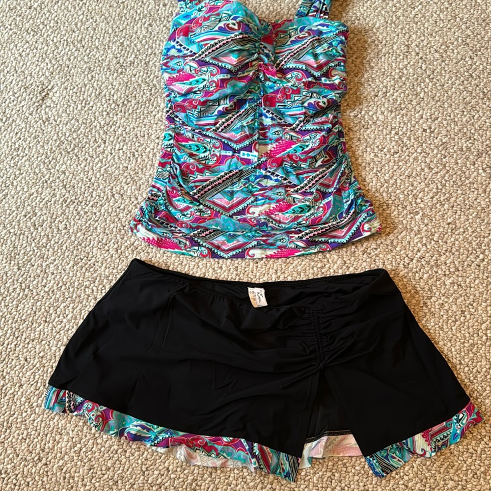 Profile underwire bra bathing suit suit with skirt